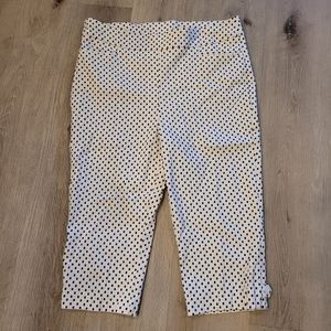 Chico's White Polka Dot Stretch Pants Size 12/2